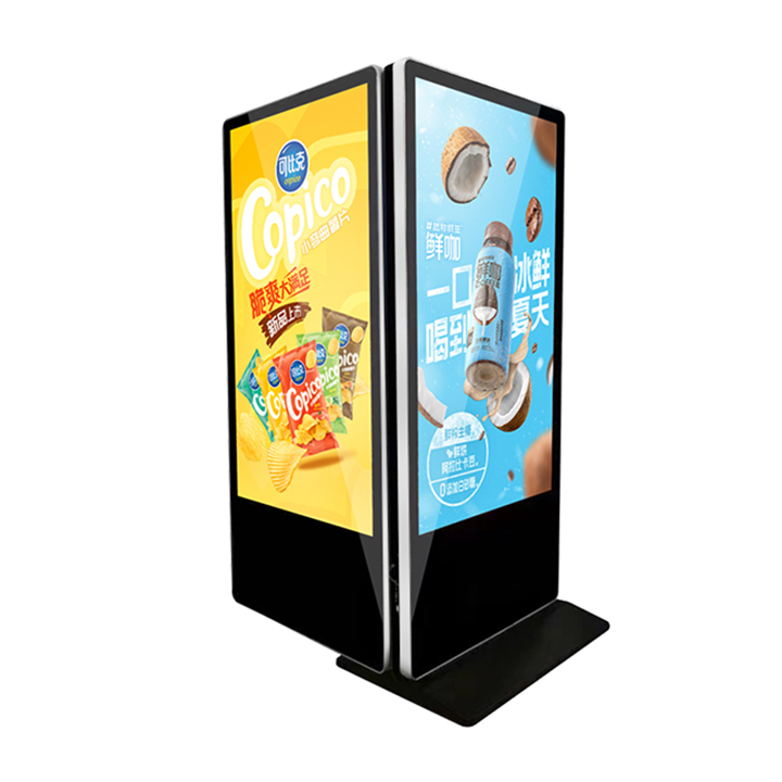 65'' Two-sided Advertising Displayer Floor Stand With Wheels