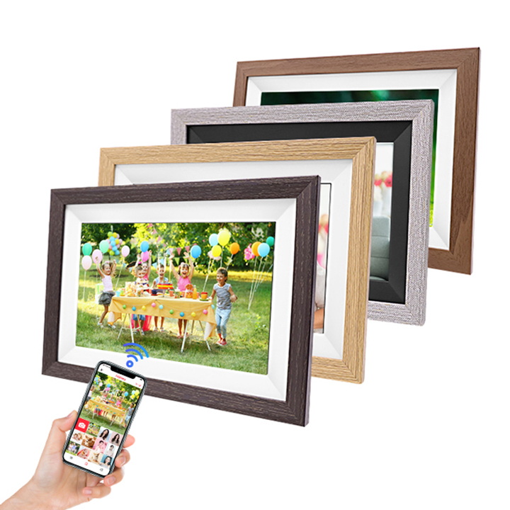 10.1 Inch Christmas Birthday Gift Wood Digital Photo Frame
